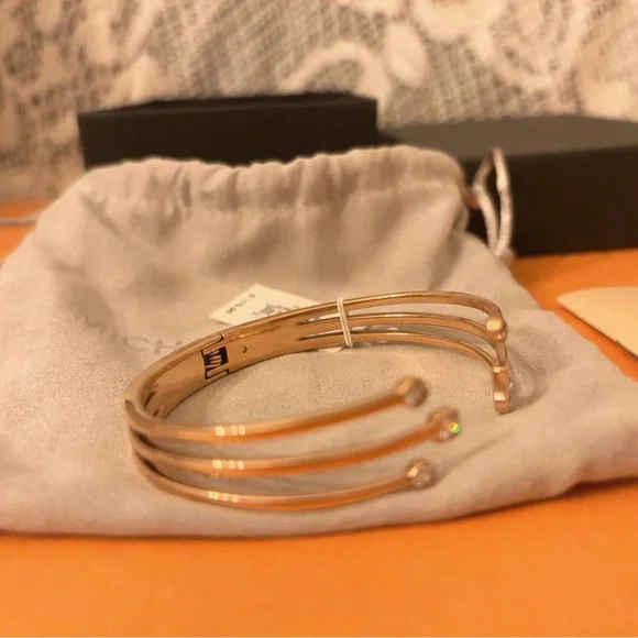 NWT Michael Kors Modern Brilliance Gold Color Cuff Bracelet Crystals - Picture 9 of 14